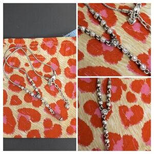 Brighton Rigoletto Lariat, Swarovski Crystal, Quartz Necklace, Jewelry Pouch